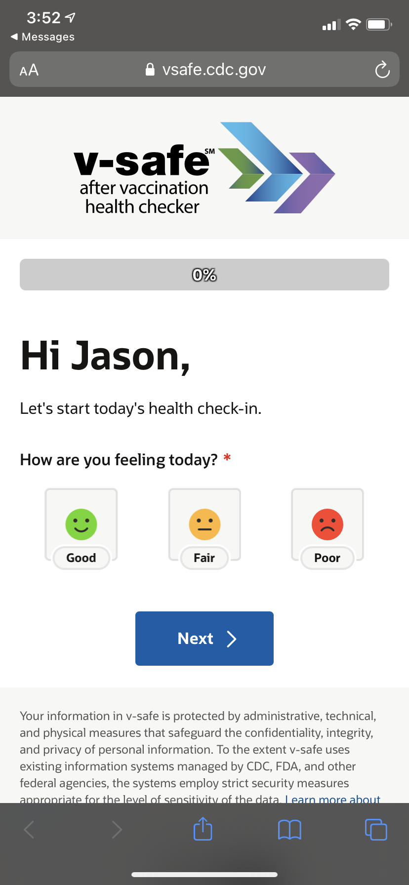 Help validate the safety of the COVID19 vaccine with vsafe